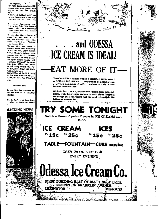 Odessa Ice Cream Advertisement